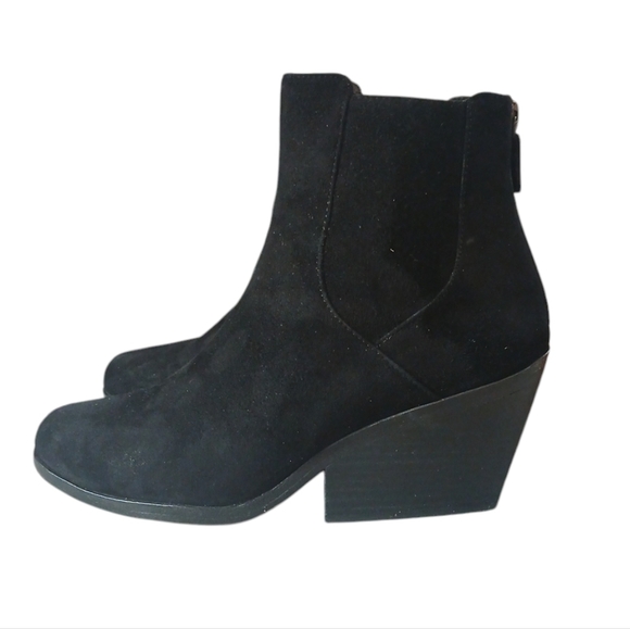 Eileen Fisher Black Western Ankle Boot Women's Black Suede Bootie size 7 - Picture 5 of 10